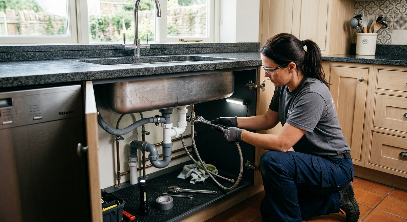 Installation plomberie cuisine avec pose d'évier au Chesnay