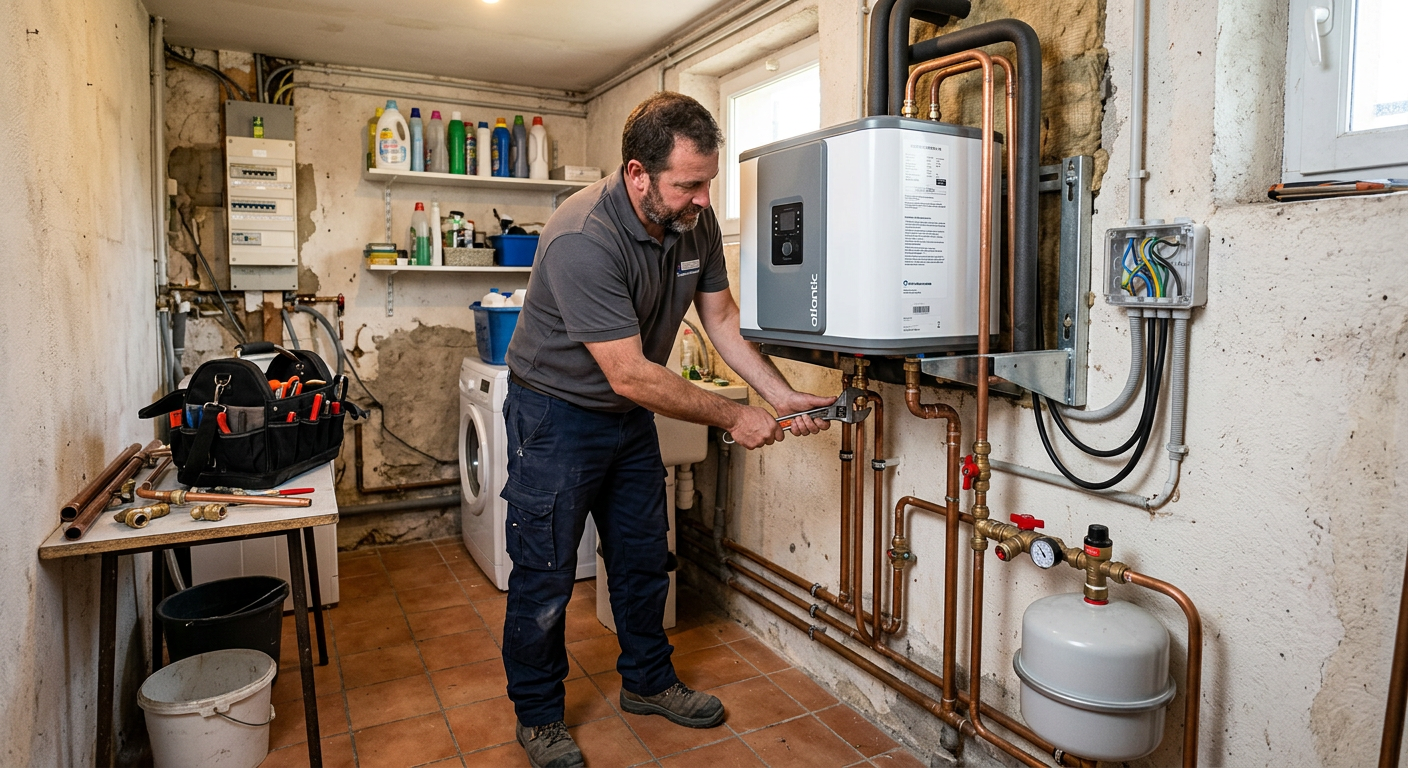 Pose de chauffe-eau thermodynamique par un plombier au Chesnay