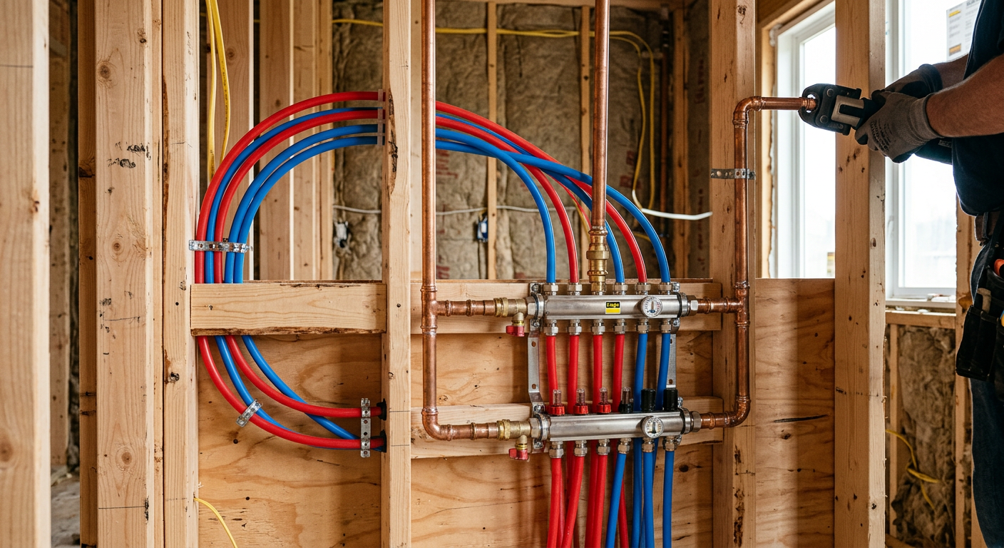 Création de réseau plomberie en cuivre et PER au Chesnay 92